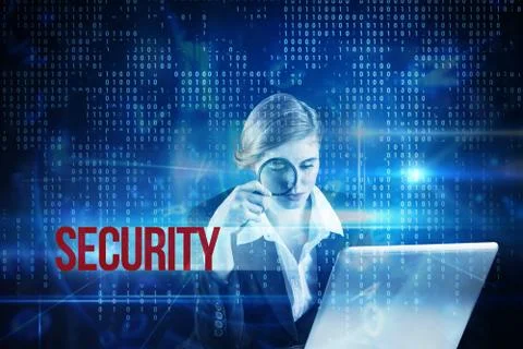 Security against blue technology interface with binary code Stock Illustration