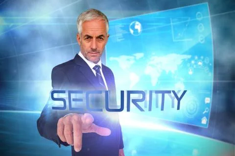 Security against futuristic technology interface Stock Illustration