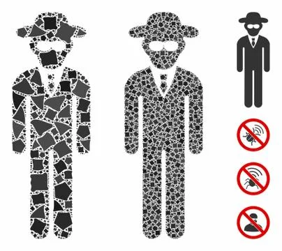 Security agent Composition Icon of Ragged Elements Stock Illustration