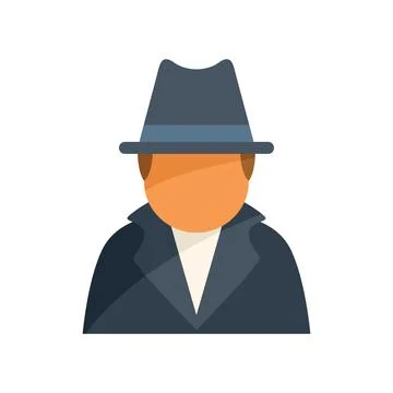 Security agent icon flat vector. Secret service Stock Illustration