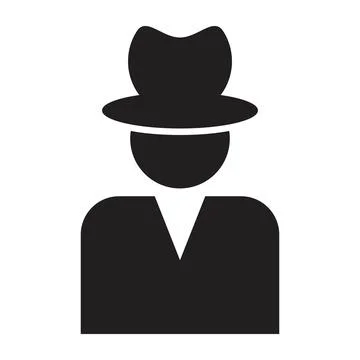Security agent icon vector design template in black color isolated sign on wh Stock Illustration