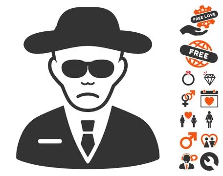 Security Agent Pictograph With Bonus Stock Illustration