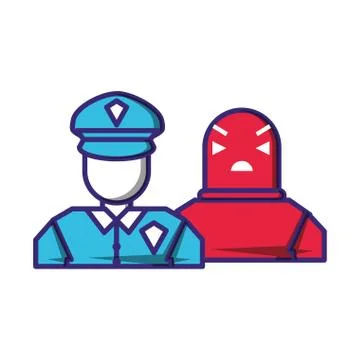 Security agent with robot avatars Stock Illustration