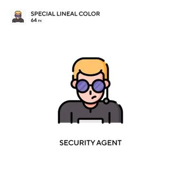Security agent Special lineal color icon. Illustration symbol design template Stock Illustration