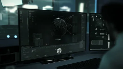 Security Agent Tracking Location Of Dangerous Computer Hacker On World Map Stock-Footage 201609254