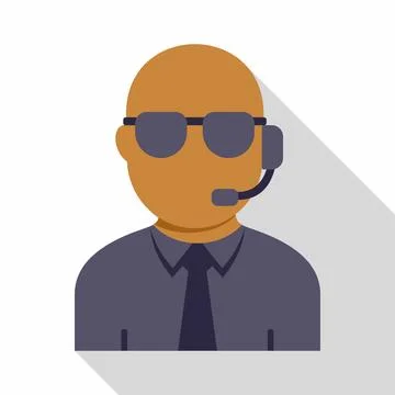 Security agent wearing sunglasses and headset icon 스톡 일러스트
