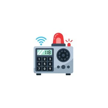 Security alarm device with siren and signal - alert system Stock Illustration