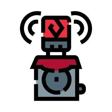 Security alarm system sending alert signal icon 스톡 일러스트