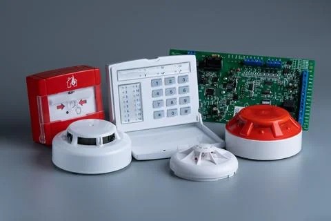 Security alarm systems. Industrial or house alarm. Stock Photos