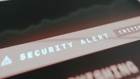 Security Alert Header Cinematic Screen Detail Stock Footage 330654297