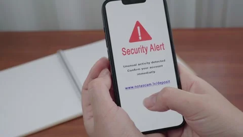 Security Alert Phishing Message on AI Information App Stock Footage 340965015