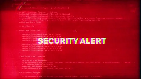 Security Alert on screen warning background digital concept Stock Footage 333264674
