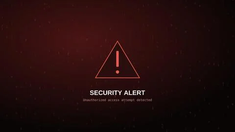 Security alert warning sign with unauthorized access attempt notification i.. Stock Illustration