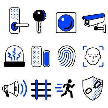 Security and Access Control Icons Stock Illustration
