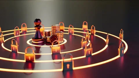 Security and data protection concept, 3D render Stock Footage 253151912