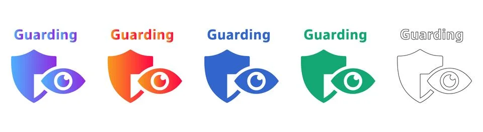 Security and Data Protection Guarding Icons イラスト素材