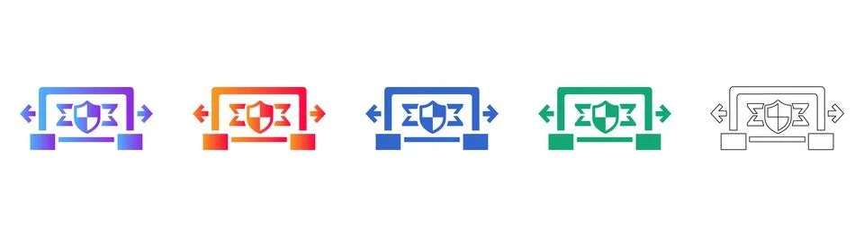Security and Data Protection Icon Set Stock Illustration