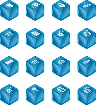 Security and e-commerce cube icon set series イラスト素材