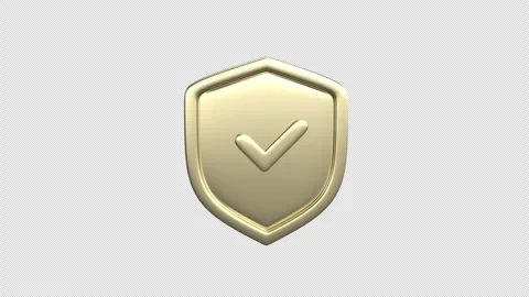Security and guarantee safe Protect gold Shield icon Concept 3d animation w.. Stock Footage 303051380