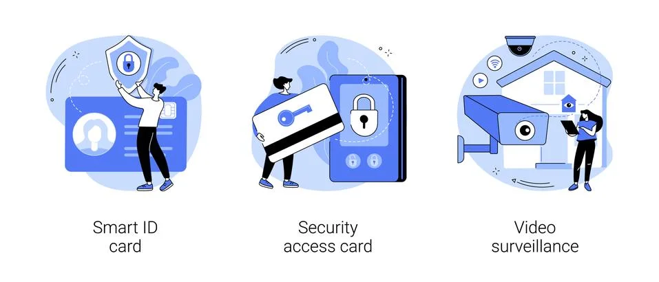 Security and identity verification abstract concept vector illustrations. Stock Illustration
