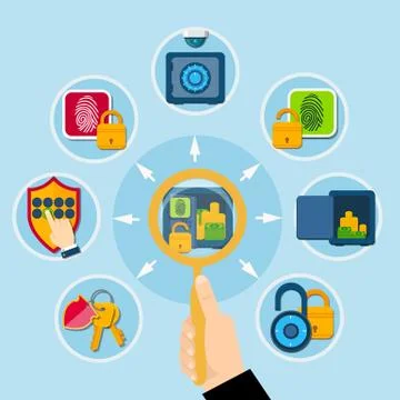 Security And Protection Composition イラスト素材