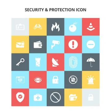 Security and Protection Icons イラスト素材