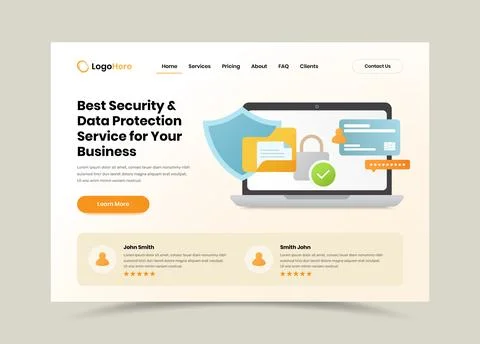 Security and protection web ui header design with minimalist illustration 스톡 일러스트