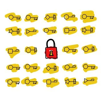 Security and reliability from hacking, key storage concept Stock Illustration
