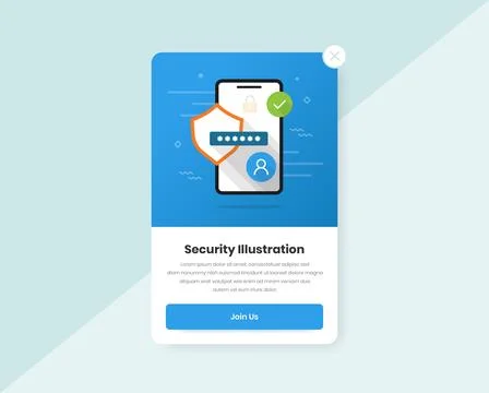 Security and safety device and data protection illustration design Illustrazione stock