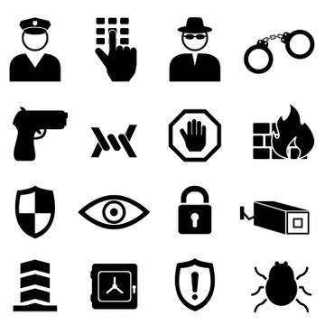 Security and safety icon set Stock Illustration