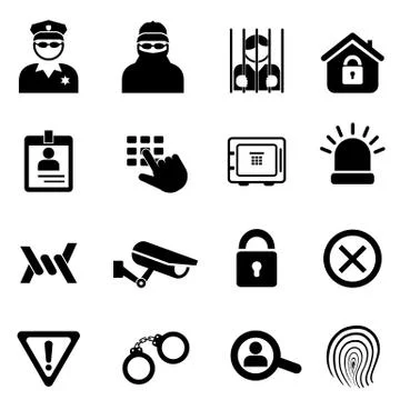 Security and safety icon set Stock Illustration