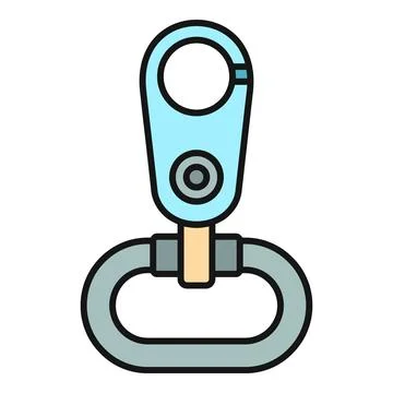 Security and safety snap hook carabiner icon Stock Illustration