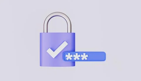 Security and safety, Unlocked padlock with password, Cyber Privacy Stockillustratie