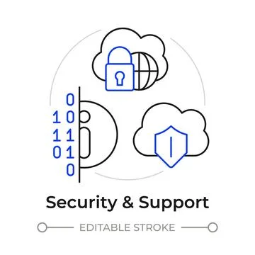 Security and support duotone line art concept icon Stock Illustration