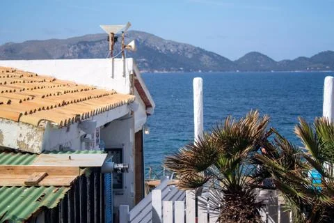 Security and tranquility at home in front of the beach. First line of the sea Stock Photos