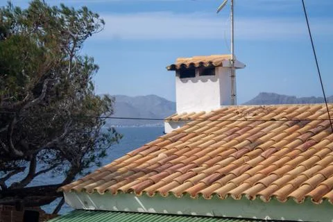 Security and tranquility at home in front of the beach. First line of the sea Stock Photos