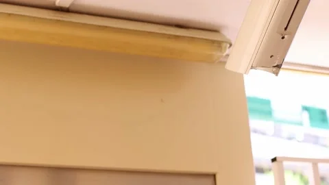 Security and video control camera near elevator door. 4K. Stock Footage 197563600