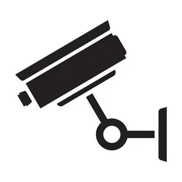 Security and video surveillance system icon in simple style on white background. Ilustración de archivo