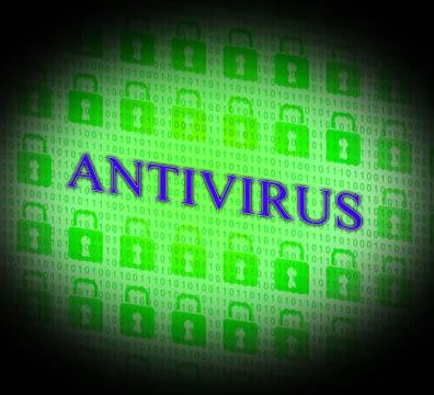 Security antivirus meaning malicious software and encrypt Stock Illustration