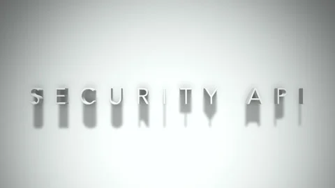 Security api 3D title animation white text on a white background Stock Footage 299823571
