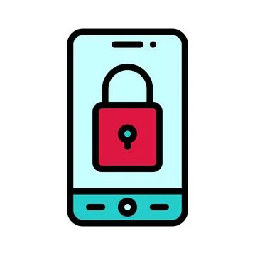 Security App icon, Mobile application vector illustration Stock Illustration