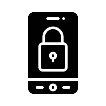 Security App icon, Mobile application vector illustration Stock Illustration