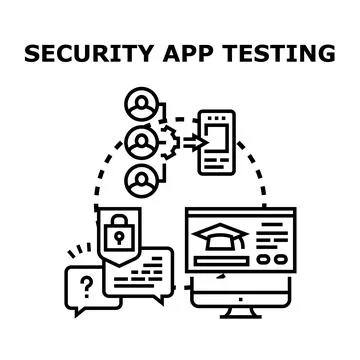 Security app testing for digital application protection Stock Illustration