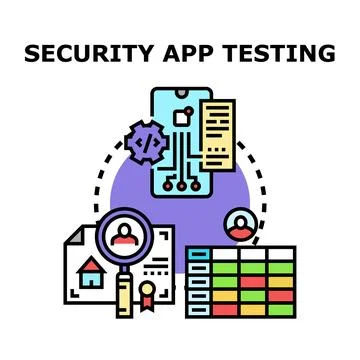 Security app testing optimizing digital software performance Stock Illustration