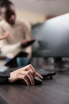 Security application engineer encrypting vital company information on blockchain Stock Photos