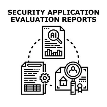 Security application evaluation reports concept vector 스톡 일러스트