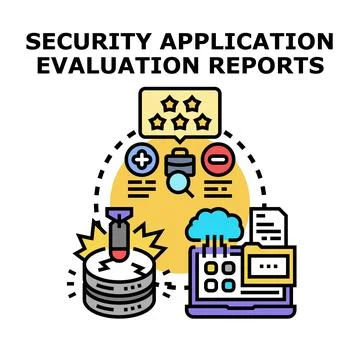 Security application evaluation reports concept vector illustration イラスト素材