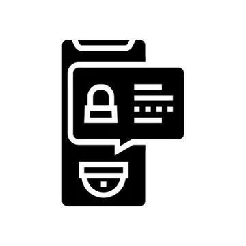 Security application message glyph icon vector illustration Stock Illustration