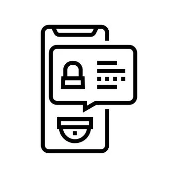 Security application message line icon vector illustration Stock Illustration