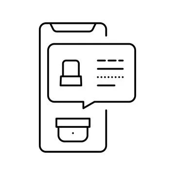 Security application message line icon vector isolated illustration Stock Illustration